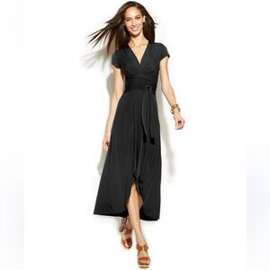 Michael Kors Black Faux-Wrap Dress XS